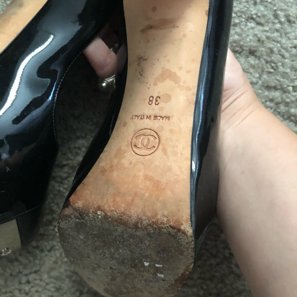 Chanel Black Patent Leather Pumps - Picture 7 of 8